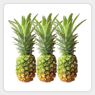 Watercolor Pineapples Tropical Fruit Sticker